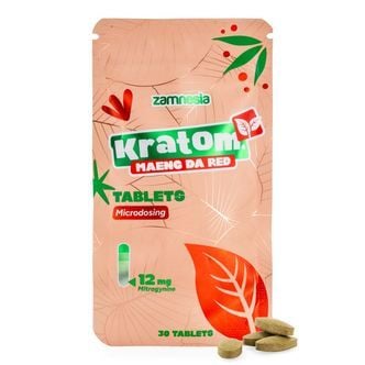 Pastillas de kratom para microdosificación - Maeng Da rojo (Zamnesia)